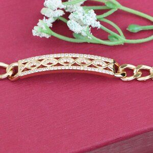 "Elegant Rose Gold Bracelet with Infinity Design and CZ Accents, XPBL0853